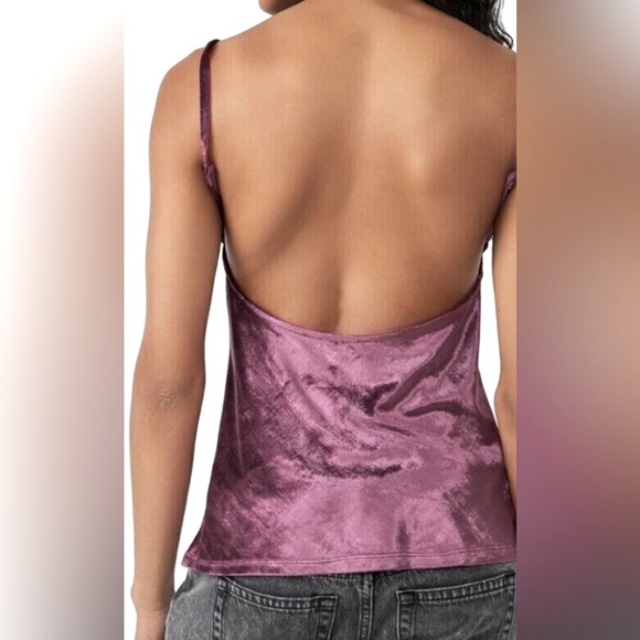 Free People All Night Purple Velvet Camisole, Size Small NWT - Picture 2 of 2